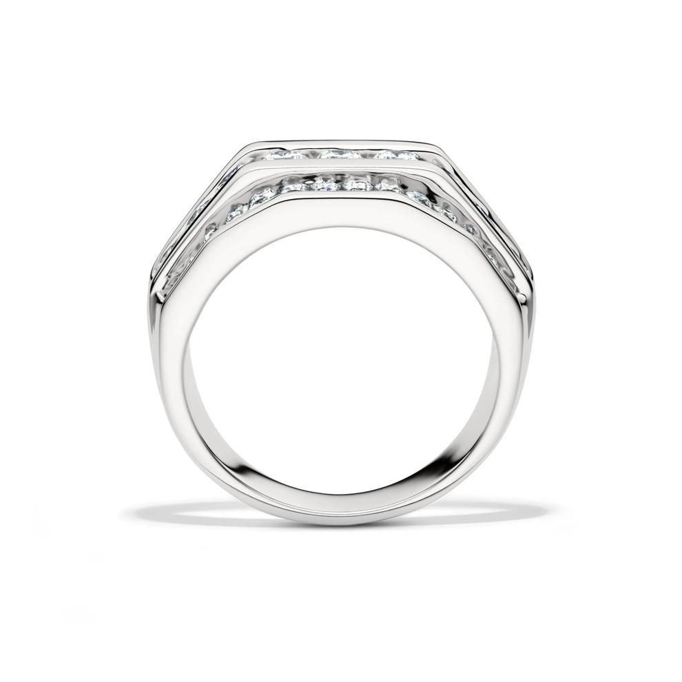 Men&rsquo;s Lab Grown Diamond Wedding Band with Three-Row Setting in 10K White Gold (2 ct. tw.) – Image 2 of 4