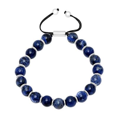 Men's Blue Sodalite Bracelet in Sterling Silver