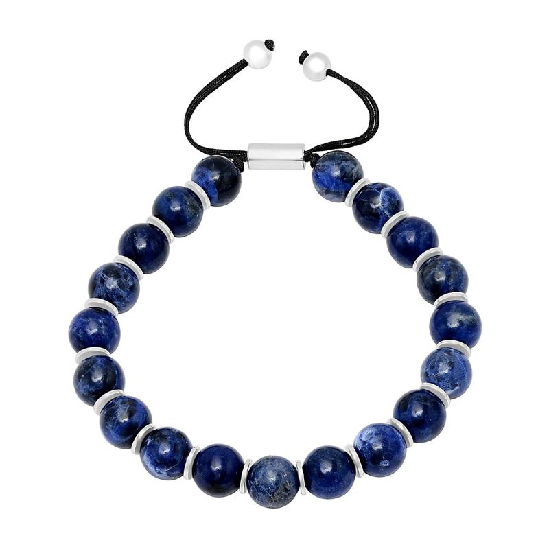 Men&#39;s Blue Sodalite Bracelet in Sterling Silver – Image 1 of 1
