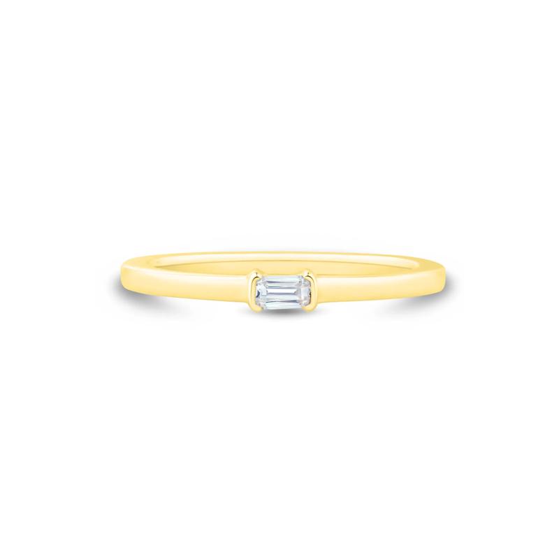 Lab Grown Diamond Emerald-Cut East-West Ring in Vermeil &#40;1/8 ct. tw.&#41; – Image 1 of 3