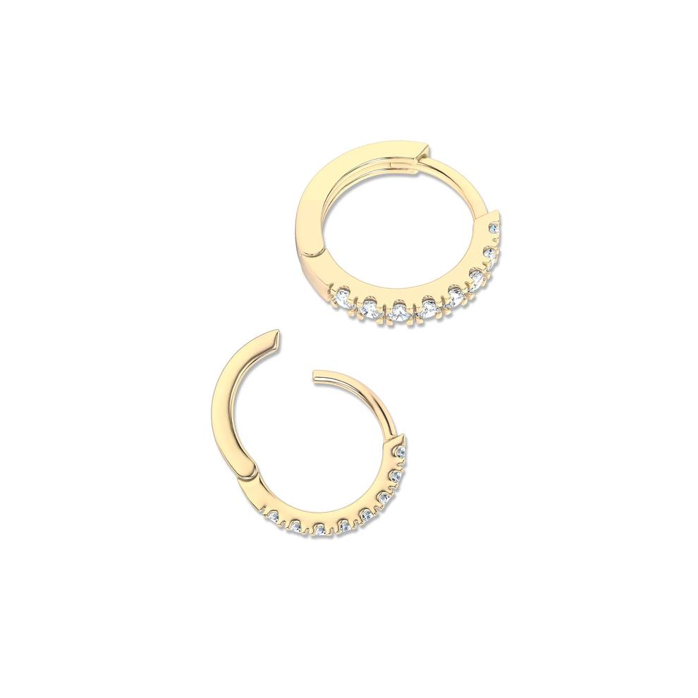 Diamond Hinged Hoop Earrings in 10K Yellow Gold (1/4 ct. tw.) – Image 2 of 3