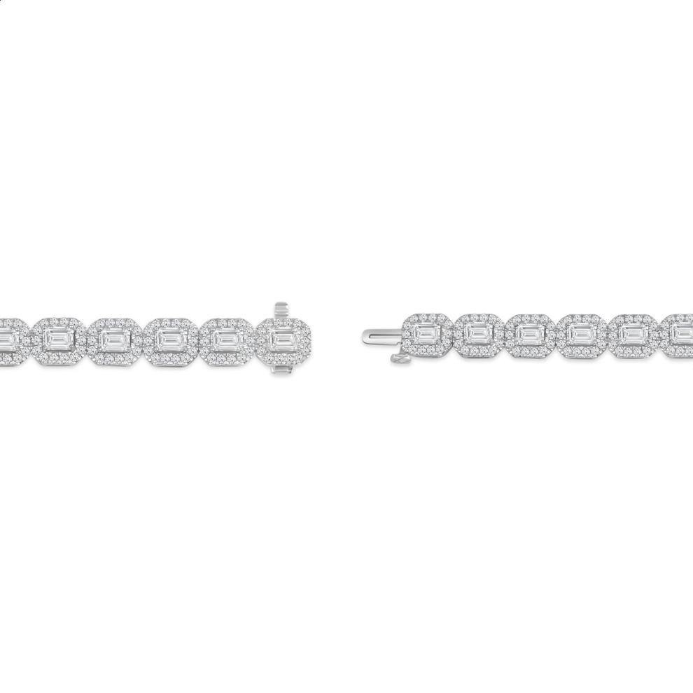 Lab Grown Diamond Halo Bracelet in 14K White Gold (10 ct. tw.) – Image 3 of 3
