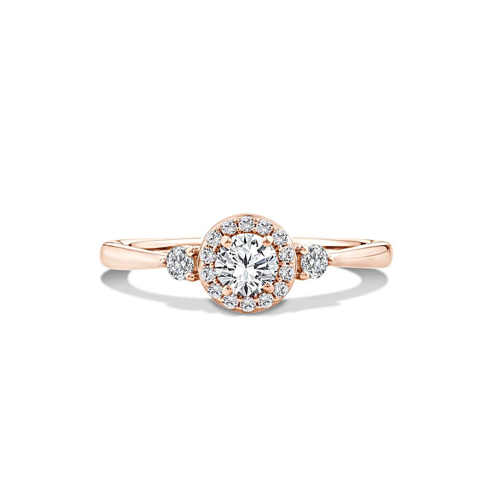 Lab Grown Diamond Halo Promise Ring in 10K Rose Gold (1/2 ct. tw.) – Image 1 of 4