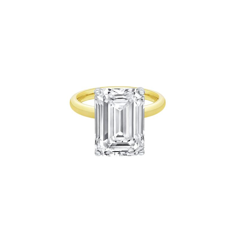 Lab Grown Diamond Emerald-Cut Solitaire Ring in 14K Yellow &amp; White Gold &#40;8 ct.&#41; – Image 1 of 4