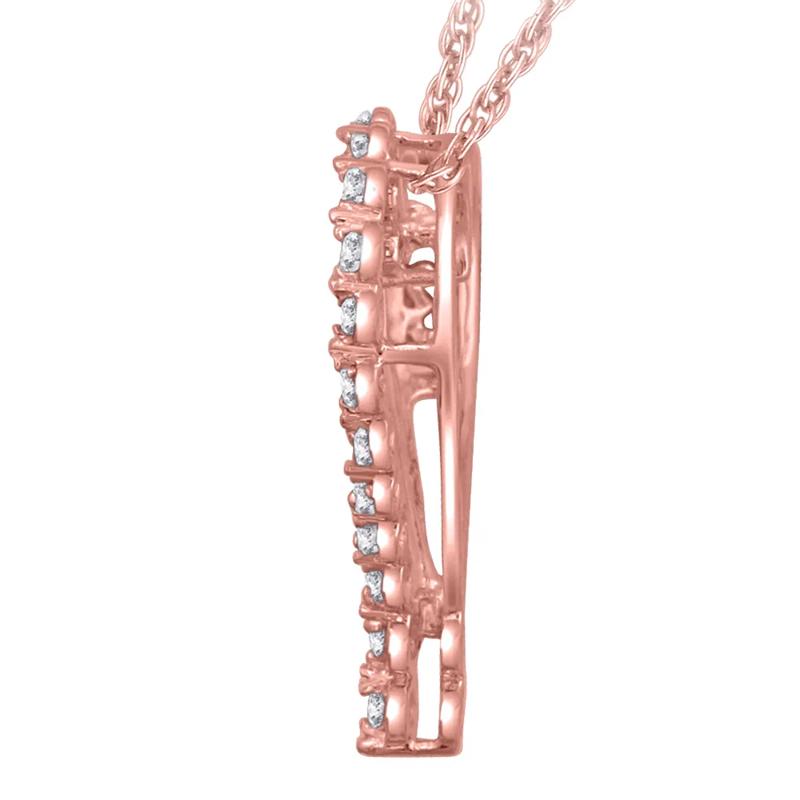 Diamond Journey Heart Pendant in 10K Rose Gold &#40;1/10 ct. tw.&#41; – Image 2 of 2