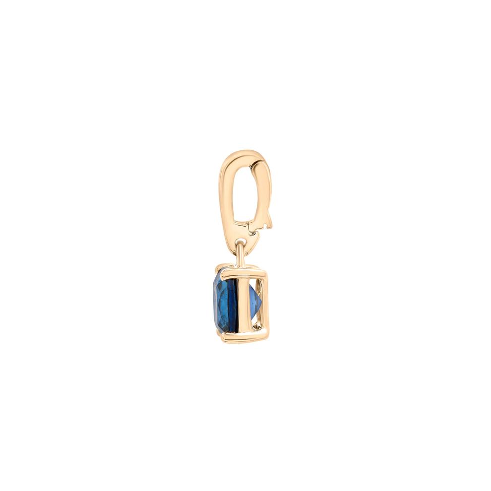 Lab-Created Blue Sapphire Cushion Clip-On Pendant in Vermeil – Image 2 of 6