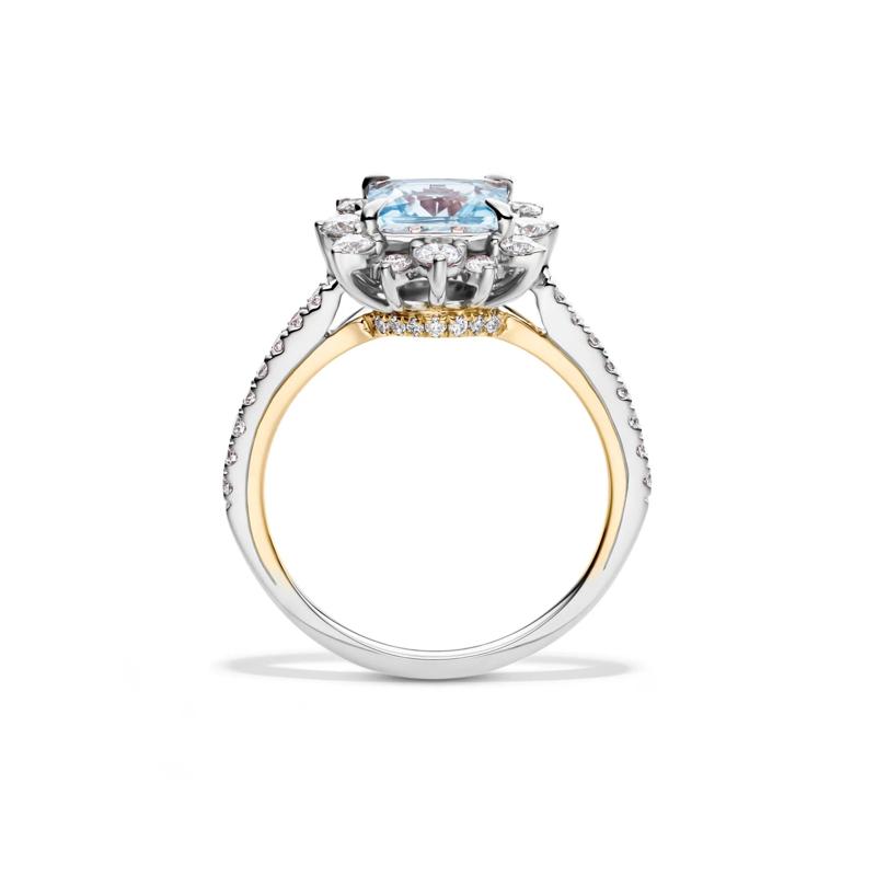 Kate Aquamarine &amp; Diamond Engagement Ring in 14K White Gold &#40;3/4 ct. tw.&#41; – Image 2 of 4
