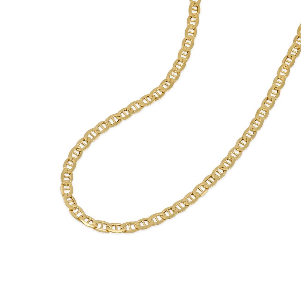 Hollow Beveled Marine Link Chain in 14K Yellow Gold, 3.4mm, 20" – Image 4 of 4