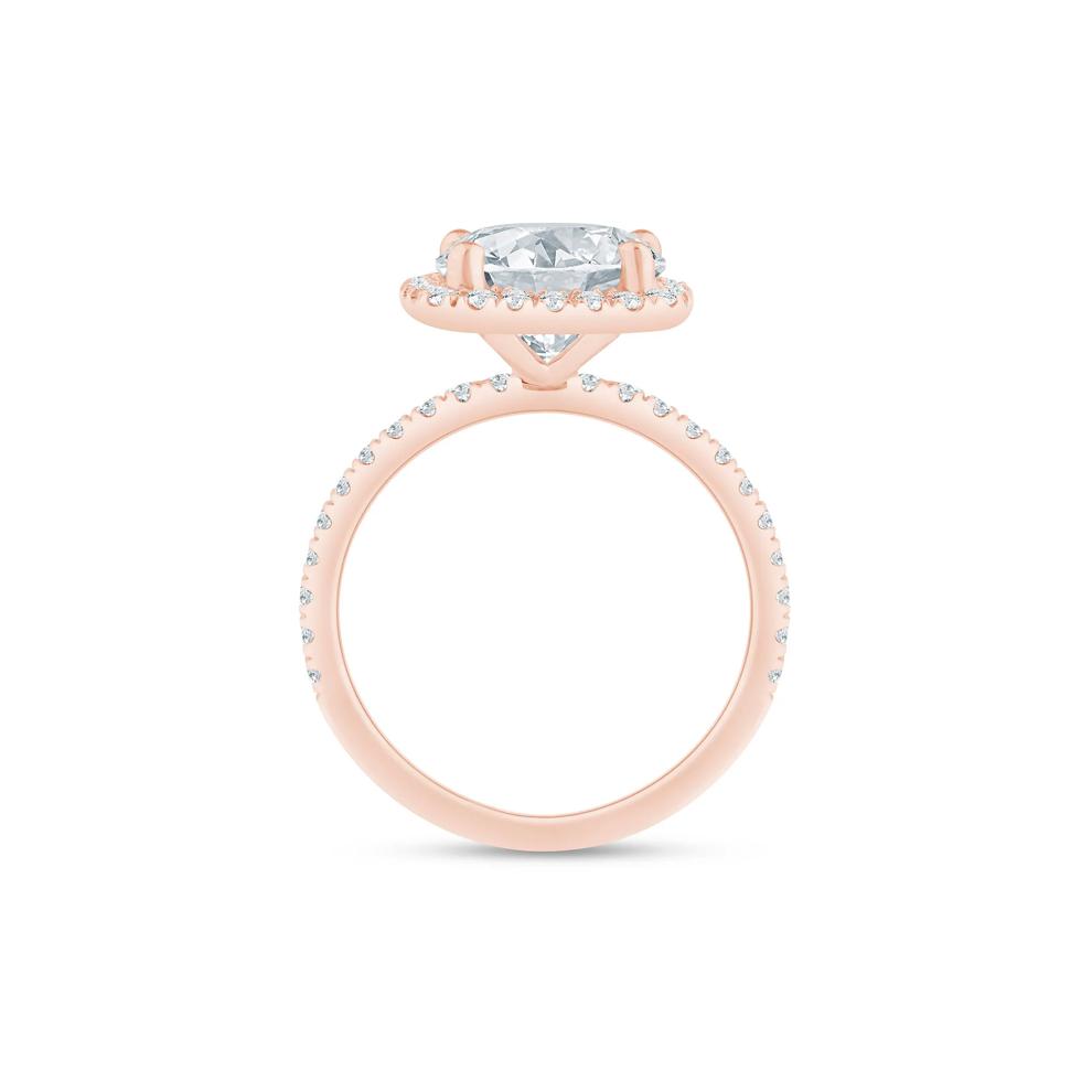 Lab Grown Diamond Halo Engagement Ring in 14K Rose Gold (4 ct. tw.) – Image 2 of 3