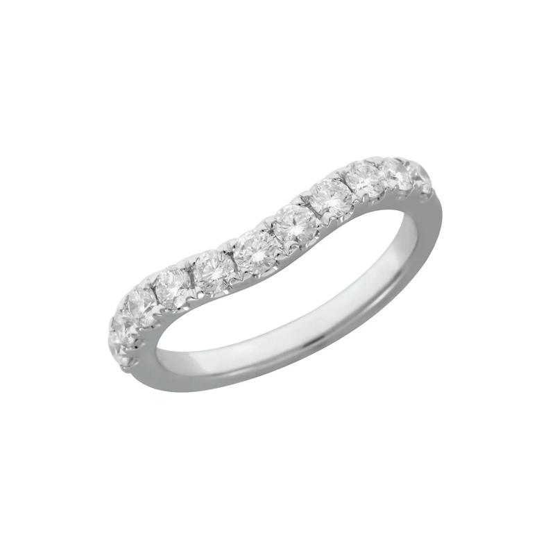1/2 ct. tw. Diamond Contour Band in 14K White Gold – Image 2 of 2