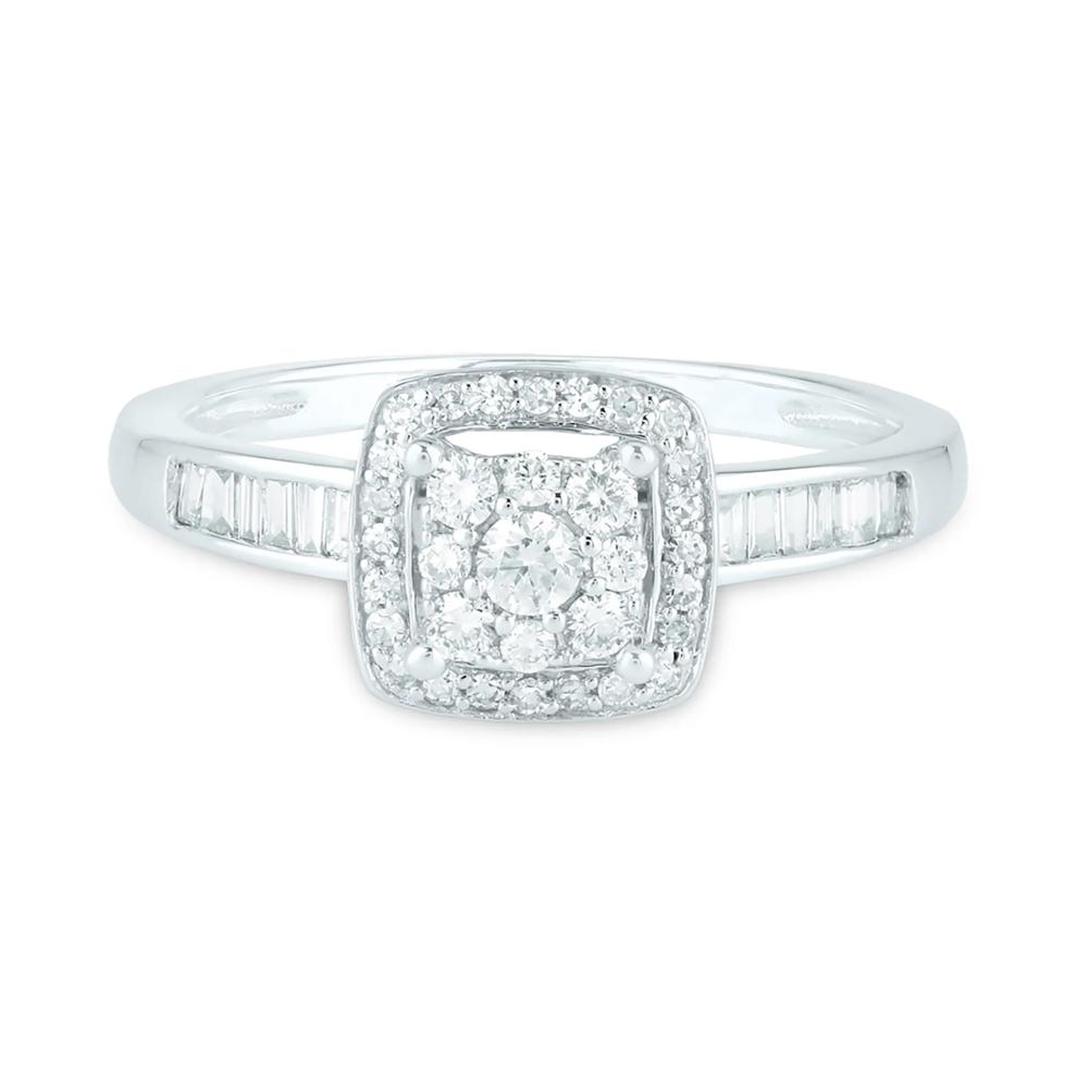 Diamond Engagement Ring in 10K White Gold (3/8 ct. tw.) – Image 1 of 3