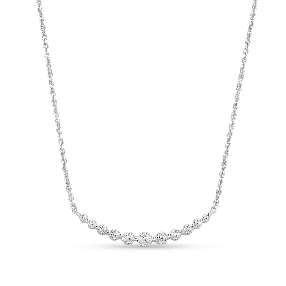 Lab Grown Graduated Diamond Necklace in 14K White Gold (1 ct. tw.) – Image 1 of 3