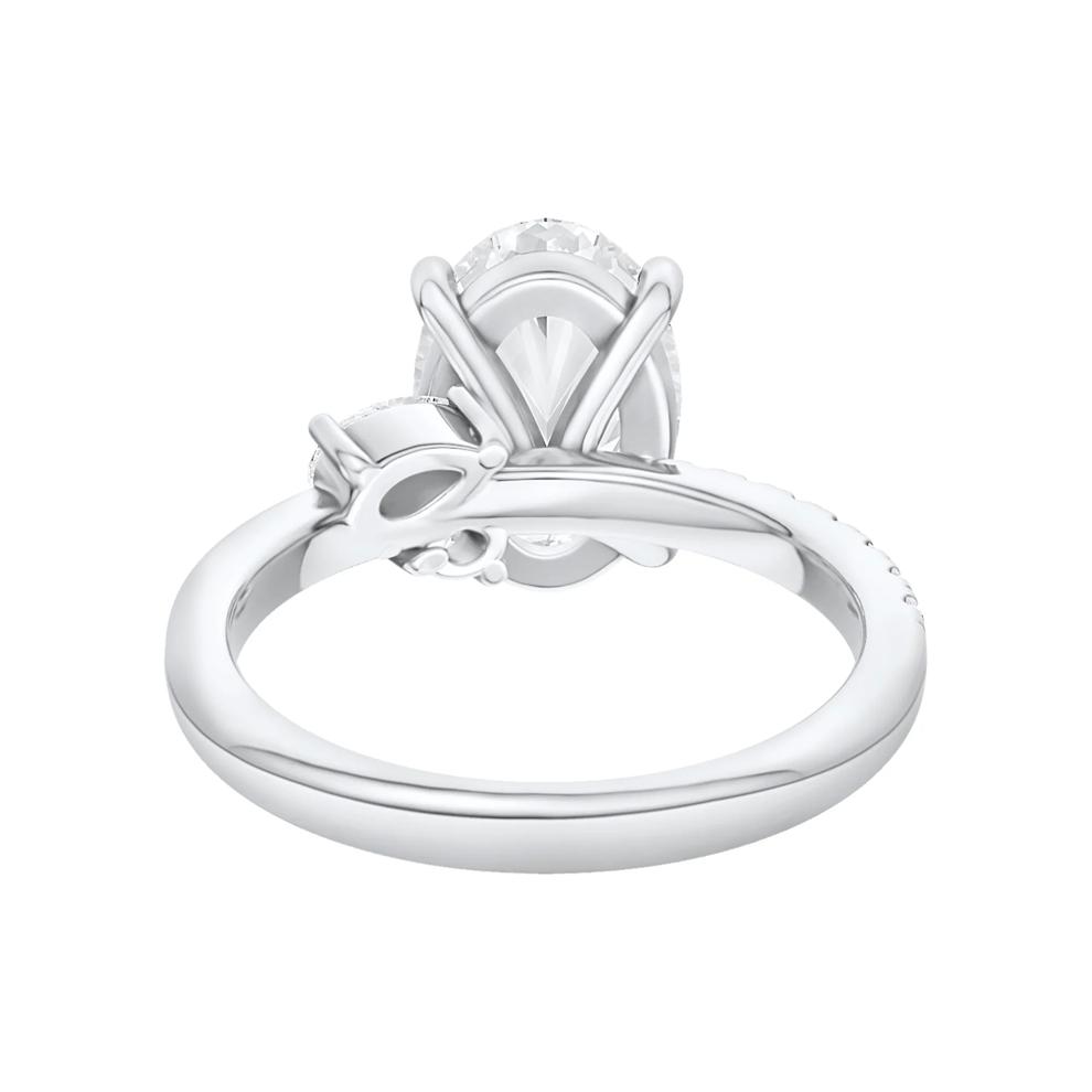 Ella Lab Grown Diamond Oval Center Engagement Ring in 14K White Gold (3 1/3 ct. tw.) – Image 4 of 5