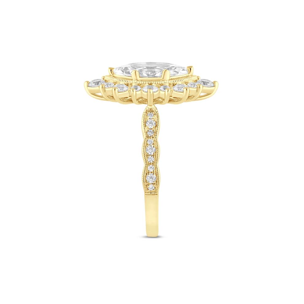 Lab Grown Diamond Marquise-Shaped Halo Engagement Ring in 14K Yellow Gold (2 1/3 ct. tw.) – Image 3 of 3