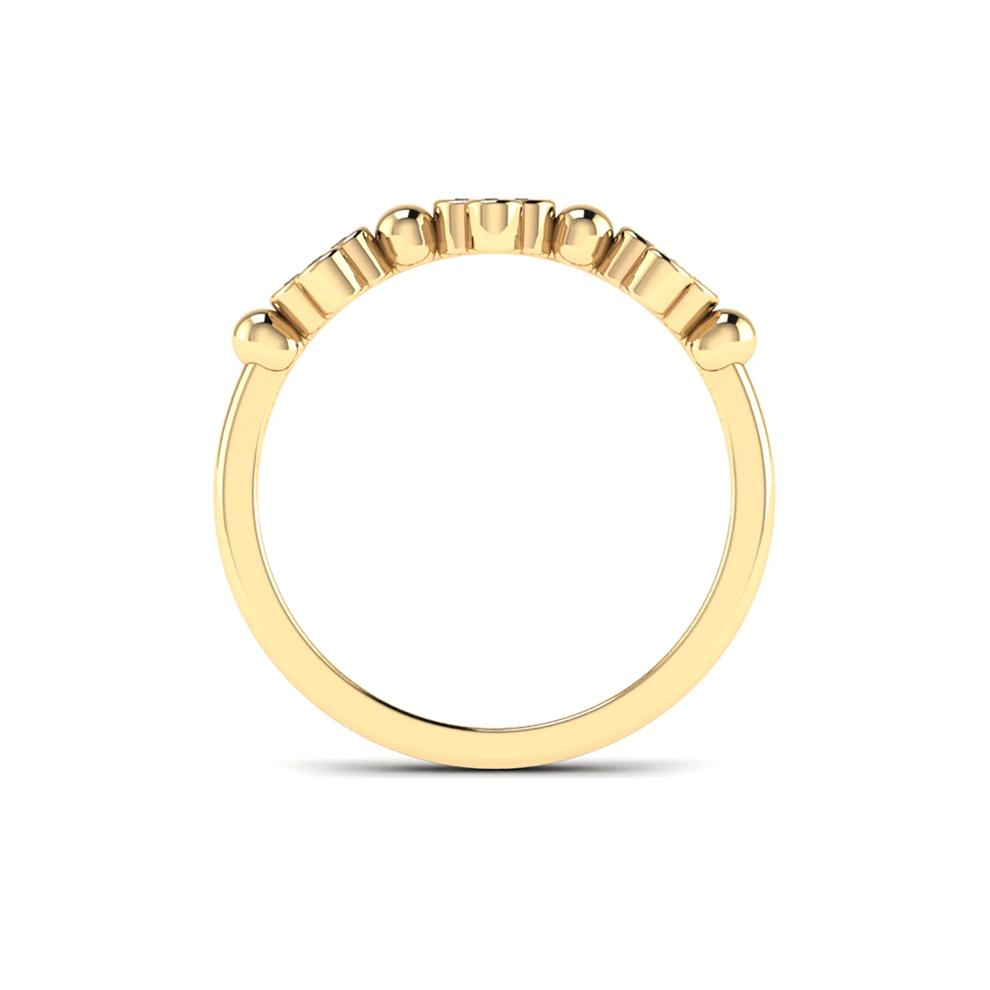 Blue Sapphire Clover Stack Band in 10K Yellow Gold – Image 2 of 4