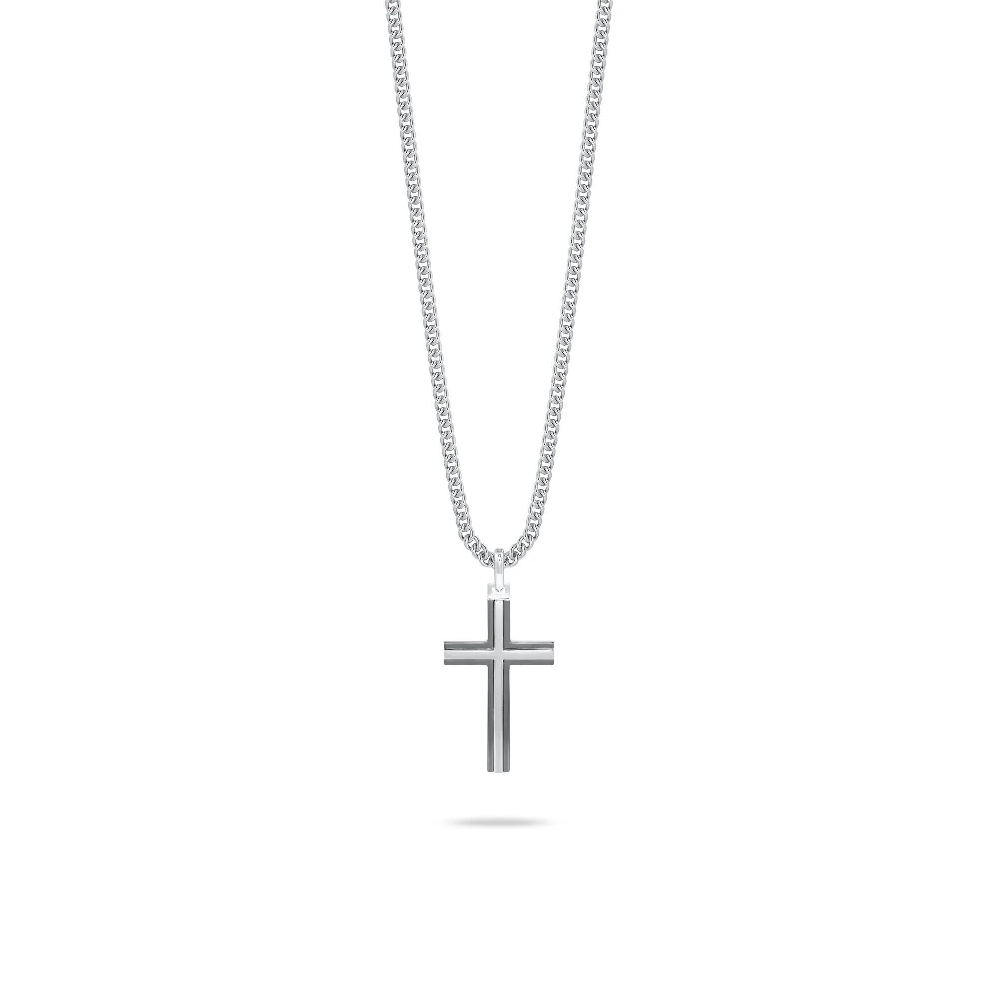Cross Pendant in Black Rhodium Sterling Silver