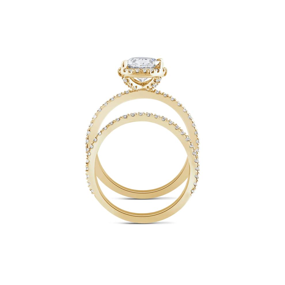Lab Grown Diamond Oval-Shaped Halo Bridal Set in 14K Yellow Gold (2 3/4 ct. tw.) – Image 2 of 3
