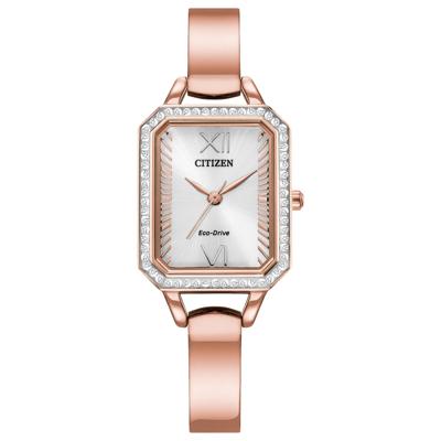 Ladies' Watch With Silver Dial and Rose-Gold Tone Stainless Steel Bracelet
