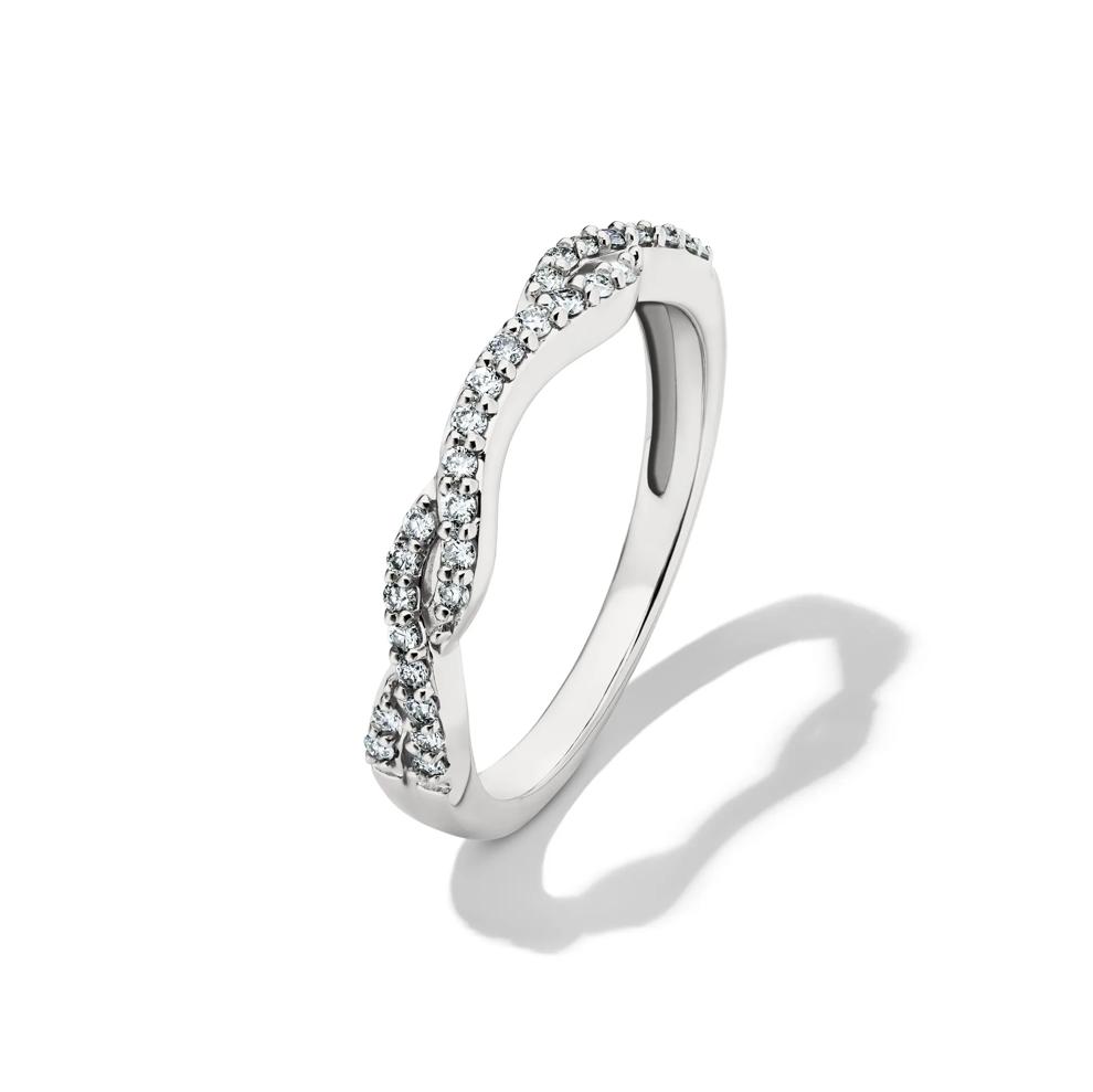 1/5 ct. tw. Diamond Contour Band in 14K White Gold  – Image 4 of 4