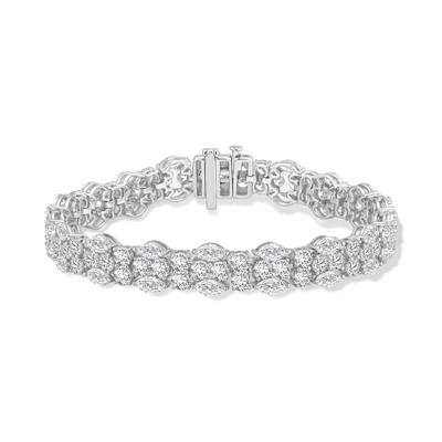 Lab Grown Diamond Marquise & Round Bracelet in 14K White Gold (18 ct. tw.)