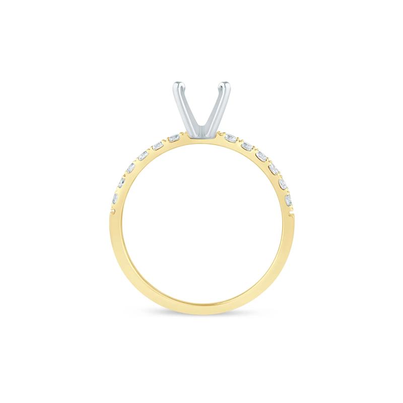 Diamond Semi-Mount Engagement Ring in 14K White and Yellow Gold &#40;1/4 ct. tw.&#41; &#40;Setting Only&#41; – Image 4 of 6
