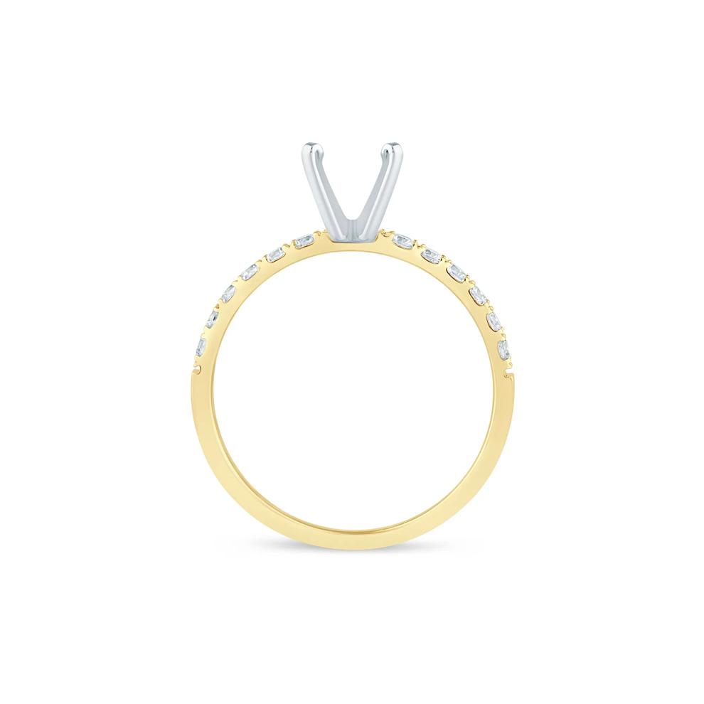 Diamond Semi-Mount Engagement Ring in 14K White and Yellow Gold (1/4 ct. tw.) (Setting Only) – Image 4 of 6