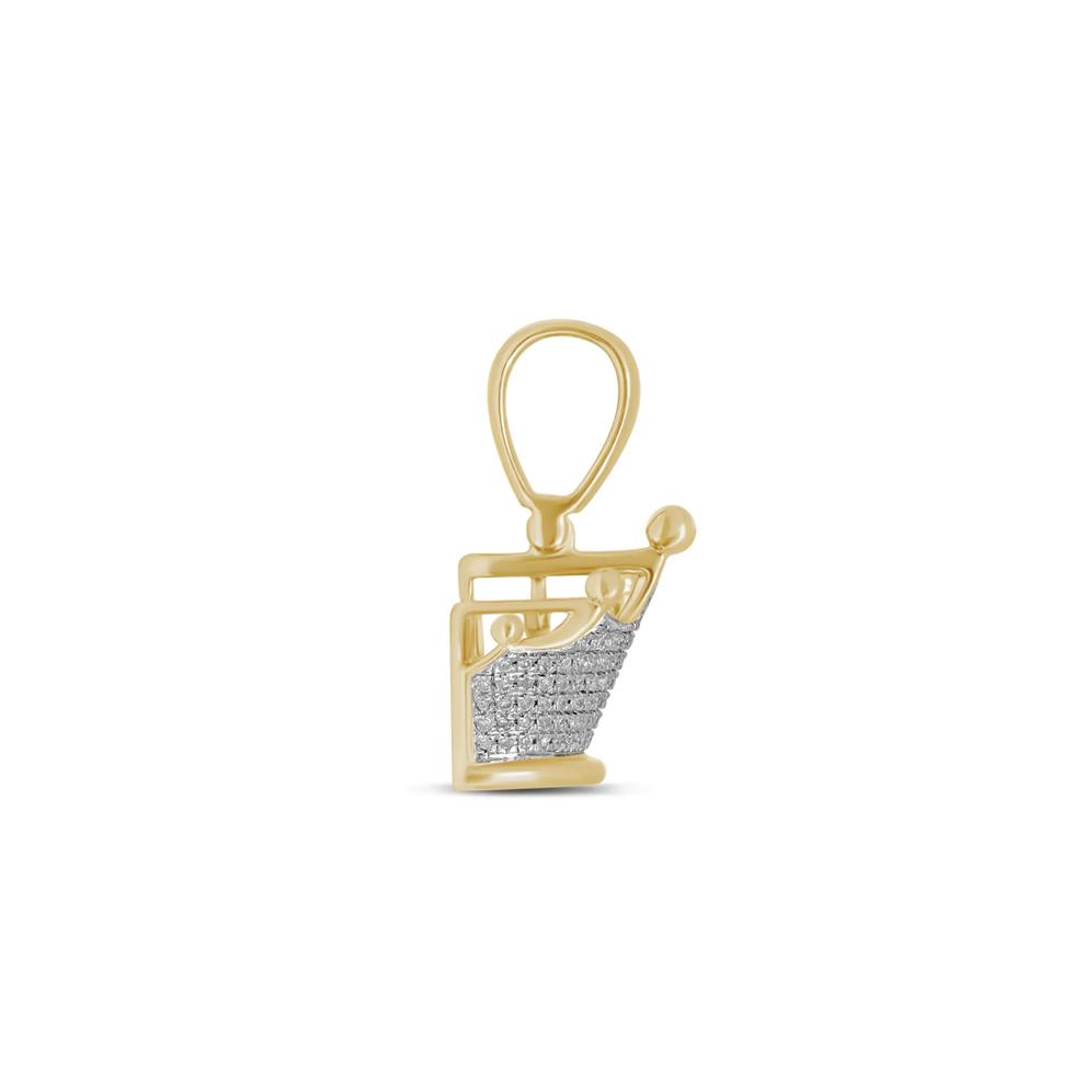 Men&rsquo;s Diamond Crown Charm in 10K Yellow Gold (1/4 ct. tw.) – Image 2 of 2