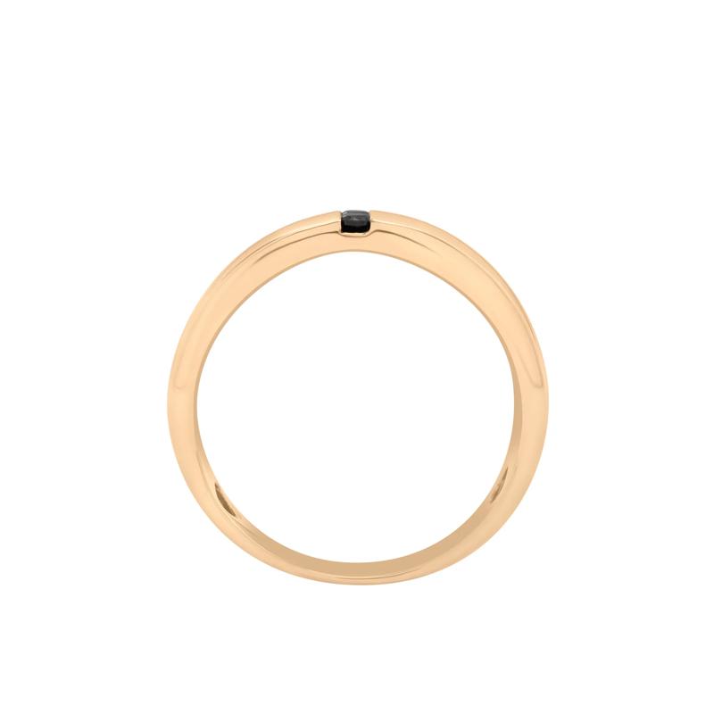 Men&#39;s Black Diamond Band in 10K Yellow Gold &#40;1/10 ct. tw.&#41; – Image 2 of 5