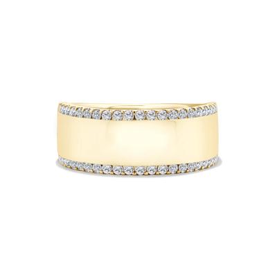 Lab Grown Diamond Double Row Bold Anniversary Band in 10K Yellow Gold (3/8 ct. tw.)