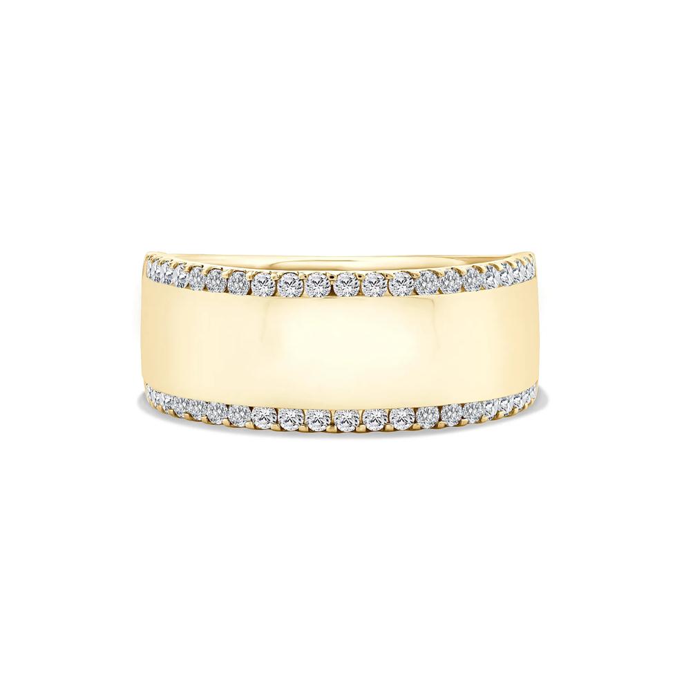 Lab Grown Diamond Double Row Bold Anniversary Band in 10K Yellow Gold (3/8 ct. tw.) – Image 1 of 4