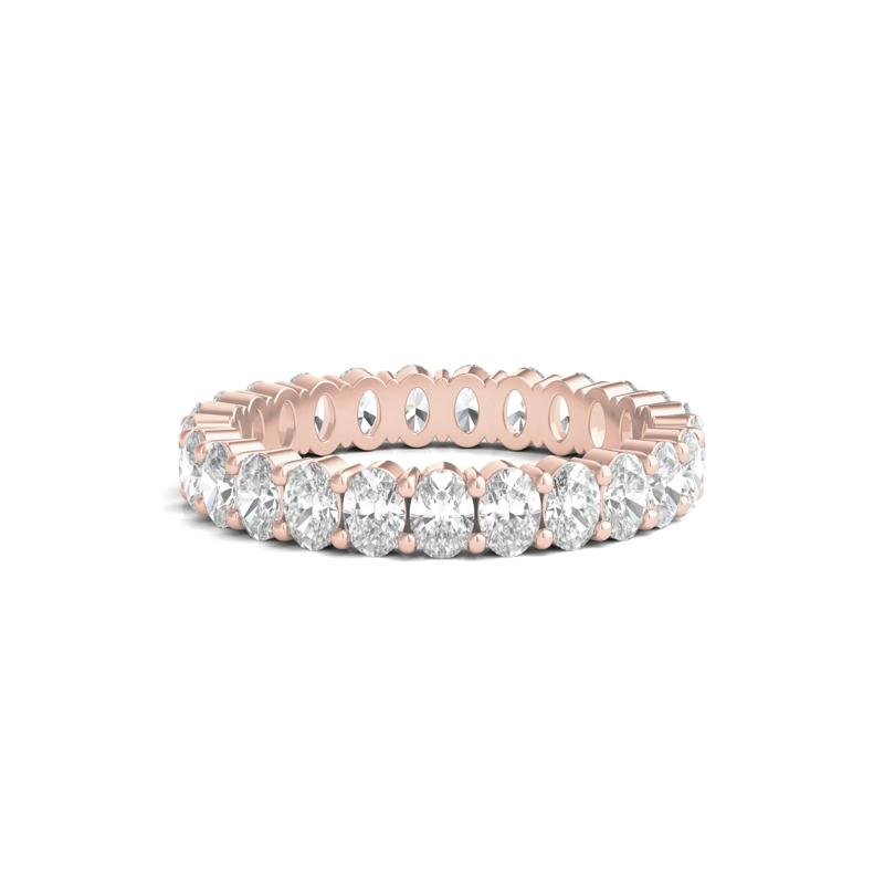 Lab Grown Oval Diamond Eternity Band in 14K Rose Gold (2 ct. tw.) – Image 1 of 3