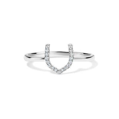 Diamond Accent Horseshoe Ring in 10K White Gold