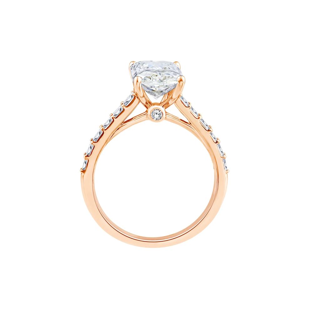 Lab Grown Radiant Diamond Engagement Ring in 14K Rose Gold (3 1/3 ct. tw.) – Image 2 of 3