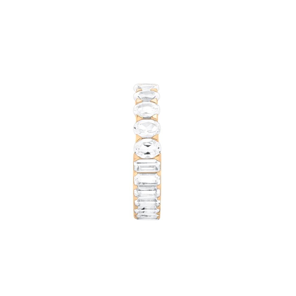 Lab-Created White Sapphire Oval and Baguette Half &amp; Half Eternity Band in Vermeil – Image 4 of 9