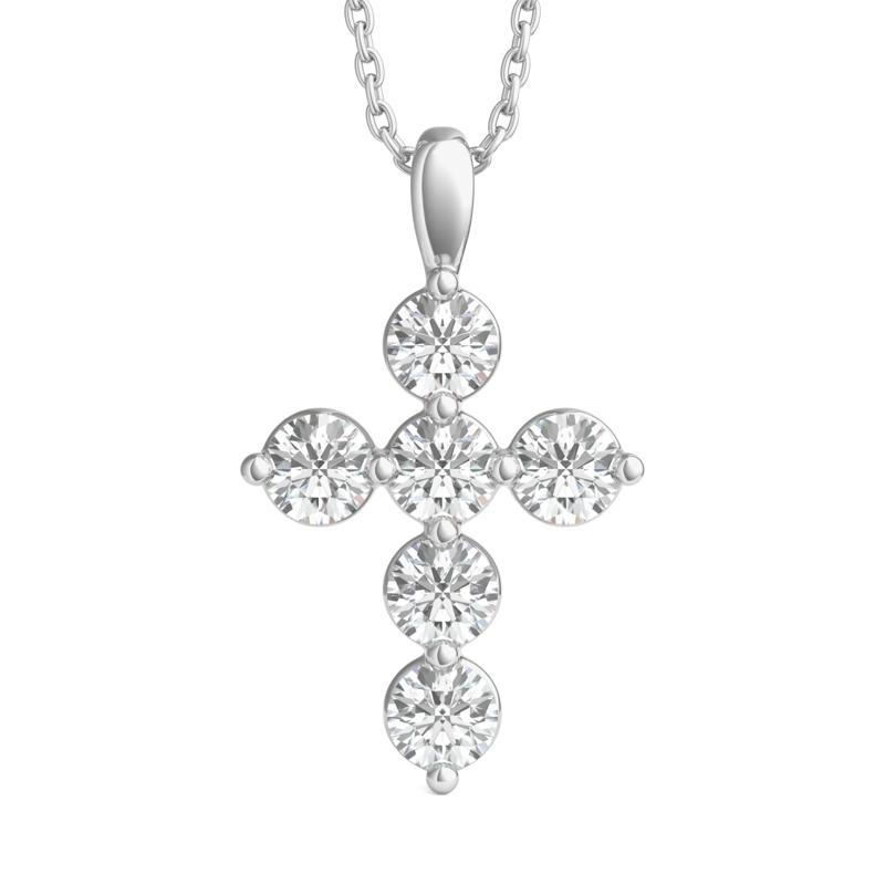 Lab Grown Diamond Cross Pendant in 14K Gold – Image 1 of 3