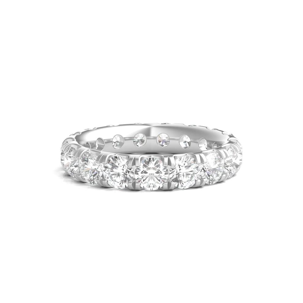 Lab Grown Round Diamond Eternity Band in 14K White Gold (4 ct. tw.) – Image 1 of 3