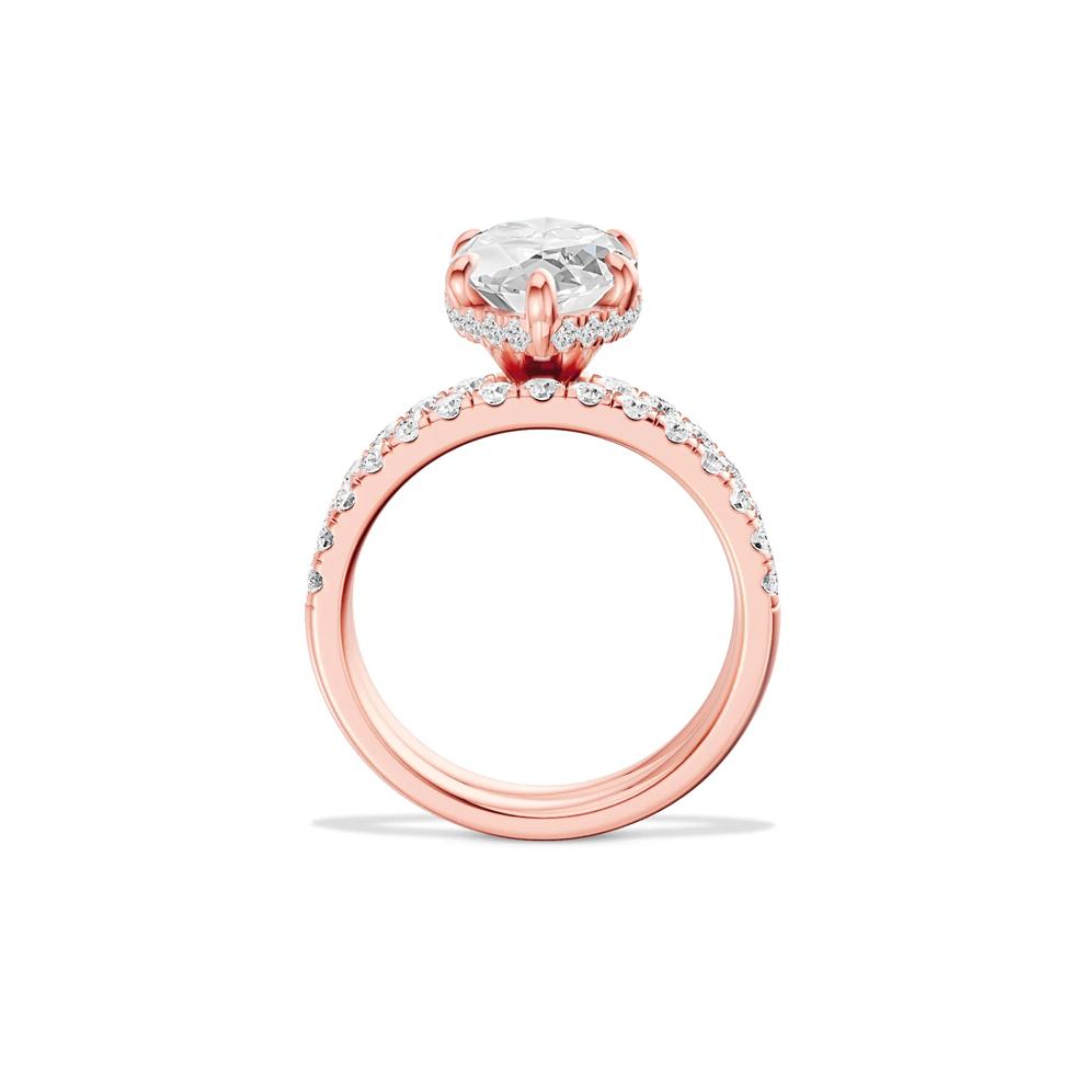 Lab Grown Diamond Marquise Center Bridal Set in 14K Rose Gold (5 ct. tw.) – Image 4 of 6
