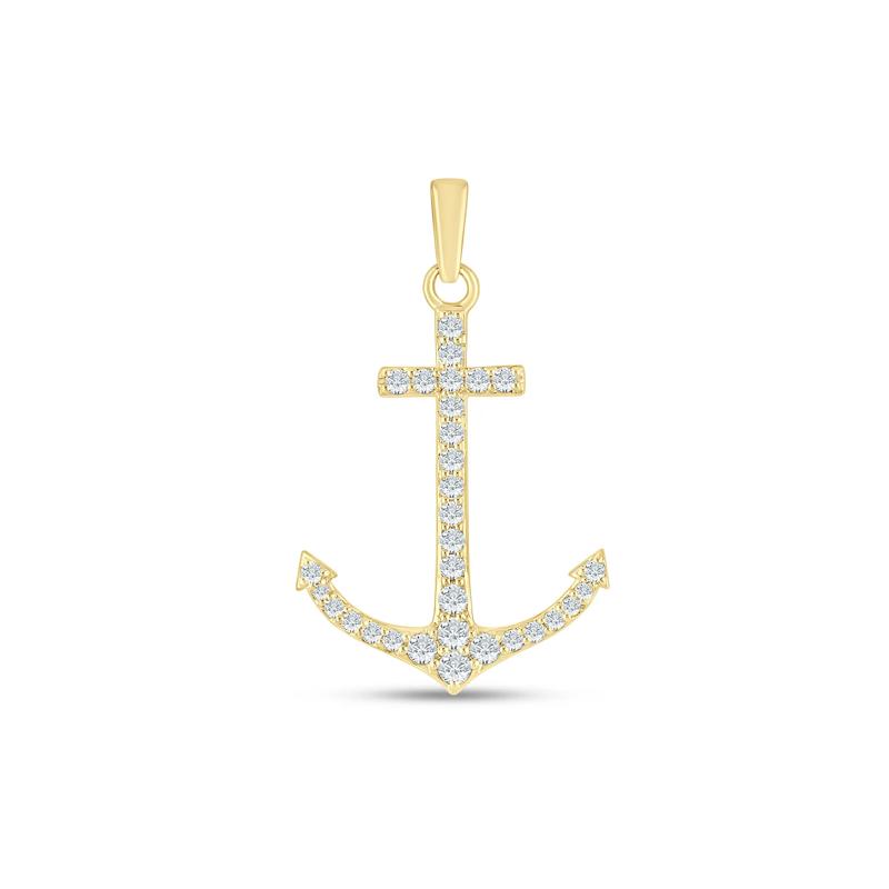 Lab Grown Diamond Anchor Charm in 10K Yellow Gold &#40;1 ct. tw.&#41; – Image 1 of 2