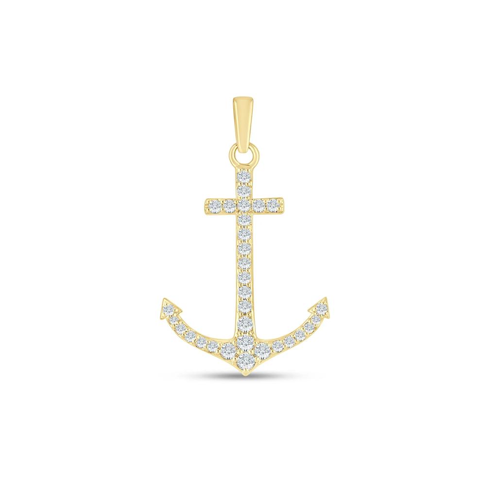 Lab Grown Diamond Anchor Charm in 10K Yellow Gold (1 ct. tw.) – Image 1 of 2