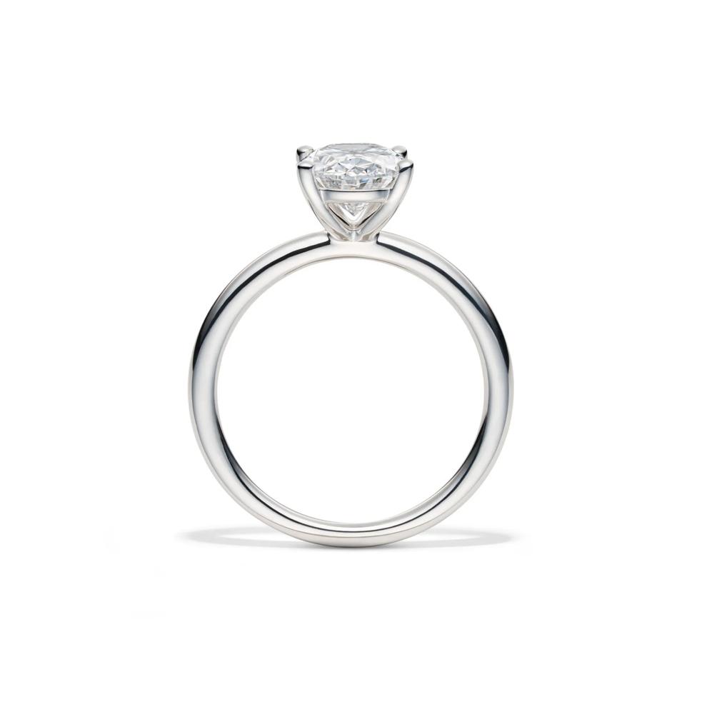 Lab Grown Diamond Oval Solitaire Engagement Ring in 14k White Gold (2 ct.) – Image 2 of 4