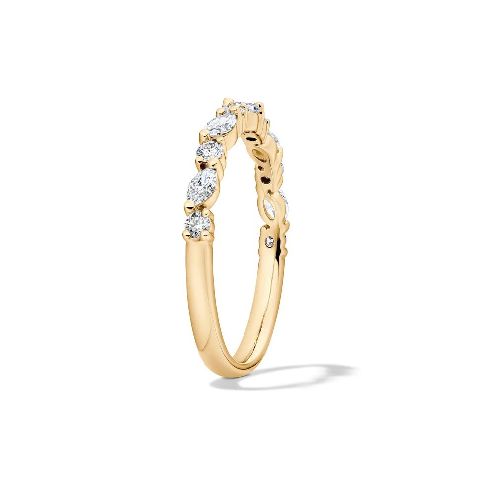 Lab Grown Diamond Slanted Marquise &amp; Round Anniversary Band in 10K Yellow Gold (1/2 ct. tw.) – Image 3 of 4