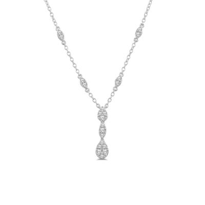 Diamond Drop Necklace in 10K White Gold (1/3 ct. tw.)