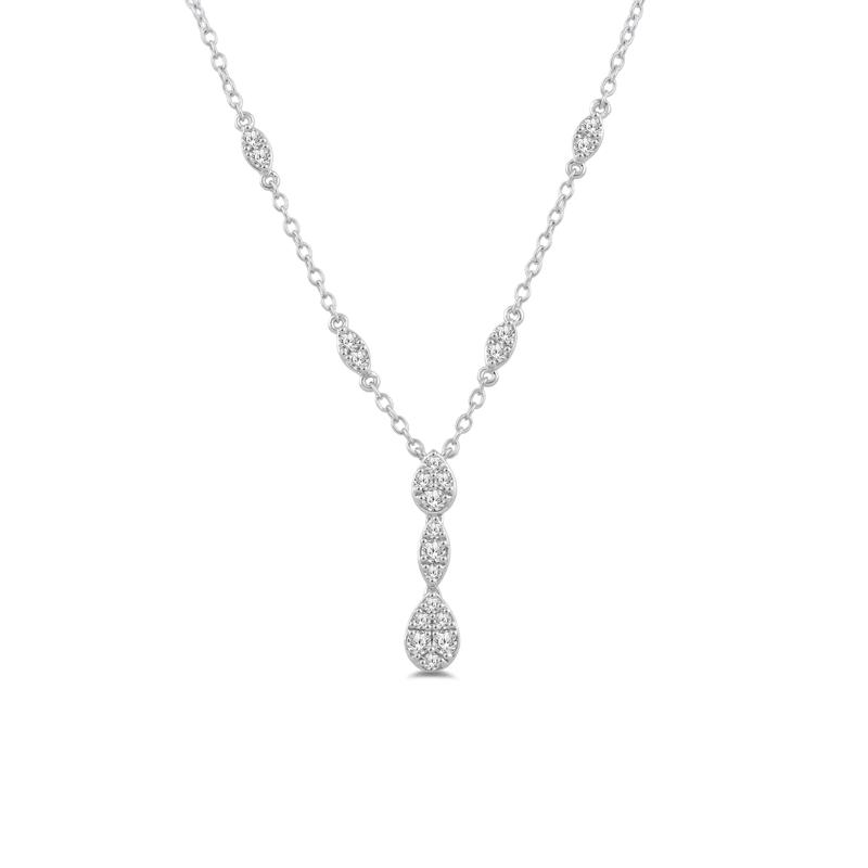 Diamond Drop Necklace in 10K White Gold &#40;1/3 ct. tw.&#41; – Image 1 of 2