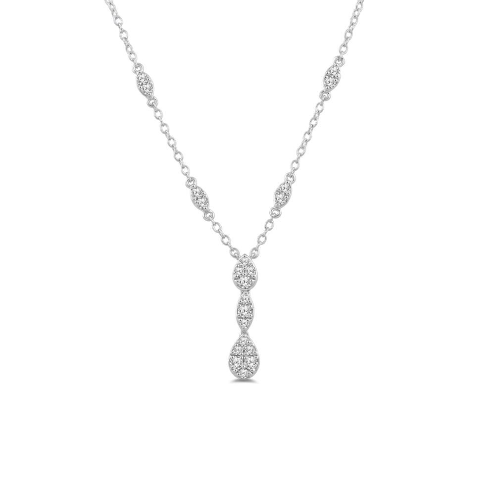 Diamond Drop Necklace in 10K White Gold (1/3 ct. tw.) – Image 1 of 2
