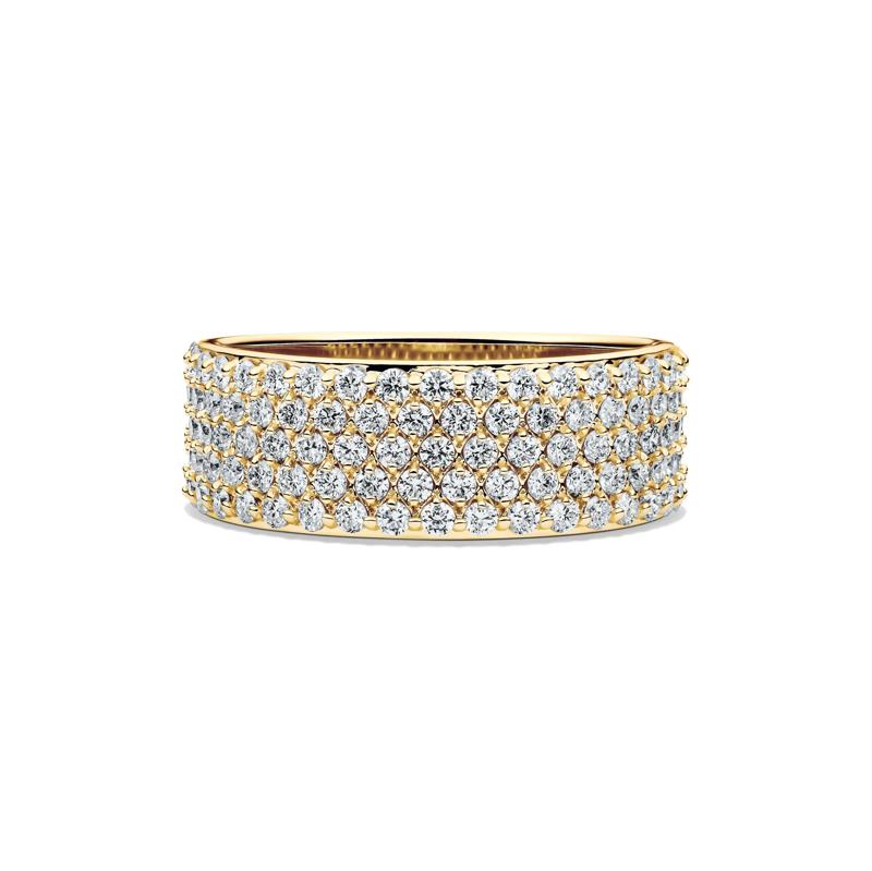 Lab Grown Diamond Pave Multi-Row Band in 14K Yellow Gold &#40;1 ct. tw.&#41; – Image 1 of 4