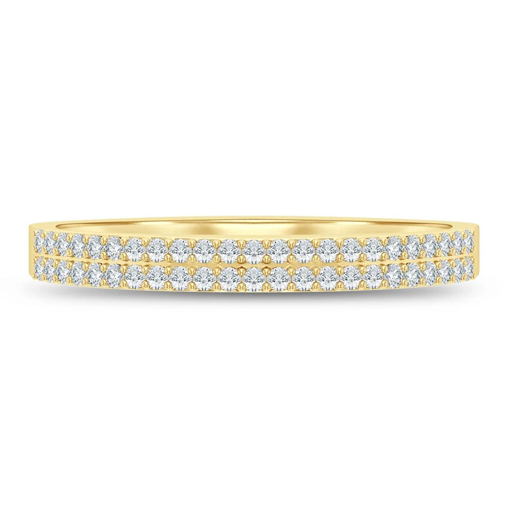 Double Row Diamond Stack Band in 10K Yellow Gold (1/8 ct. tw.) – Image 1 of 3