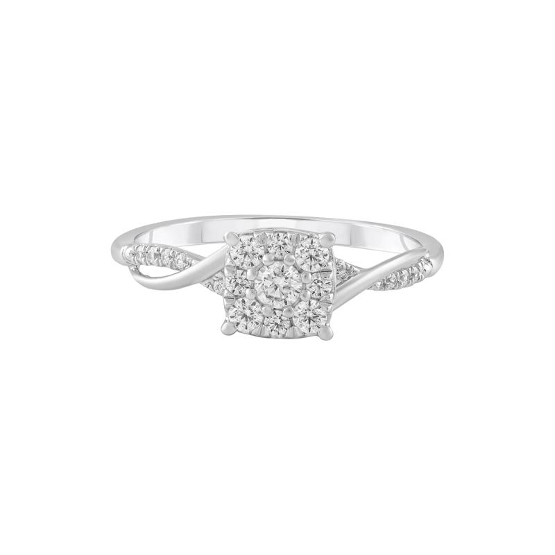Diamond Composite Promise Ring in 10K White Gold &#40;1/3 ct. tw.&#41; – Image 1 of 3
