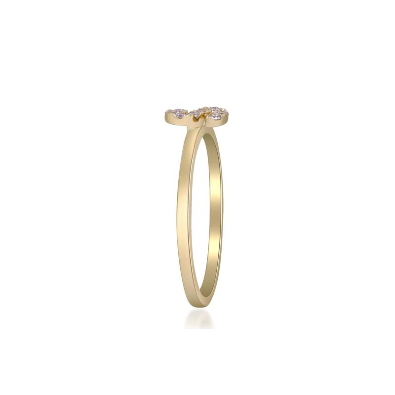 Diamond Accent "S" Initial Ring in 10K Yellow Gold – Image 3 of 5