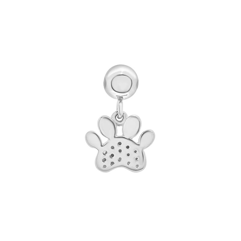 Diamond Accent Paw Bead Charm in Sterling Silver – Image 3 of 3
