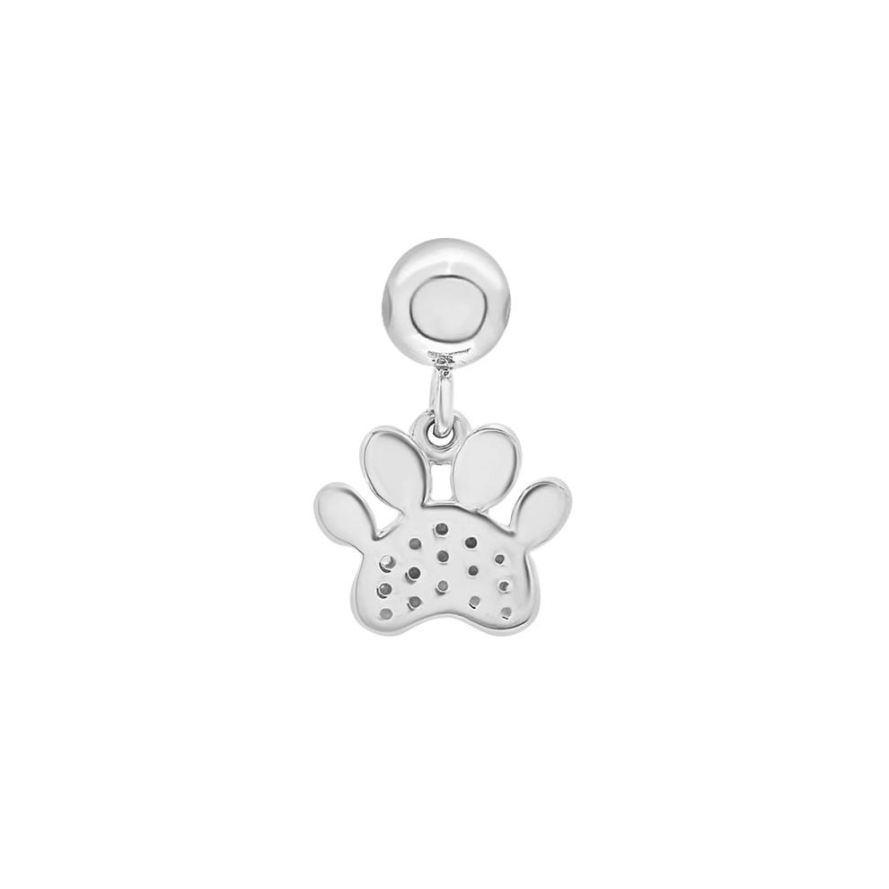 Diamond Accent Paw Bead Charm in Sterling Silver – Image 3 of 3
